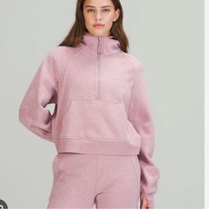 Lululemon Oversized Scuba Half Zip Hoodie Heathered Pink Taupe size XS/S